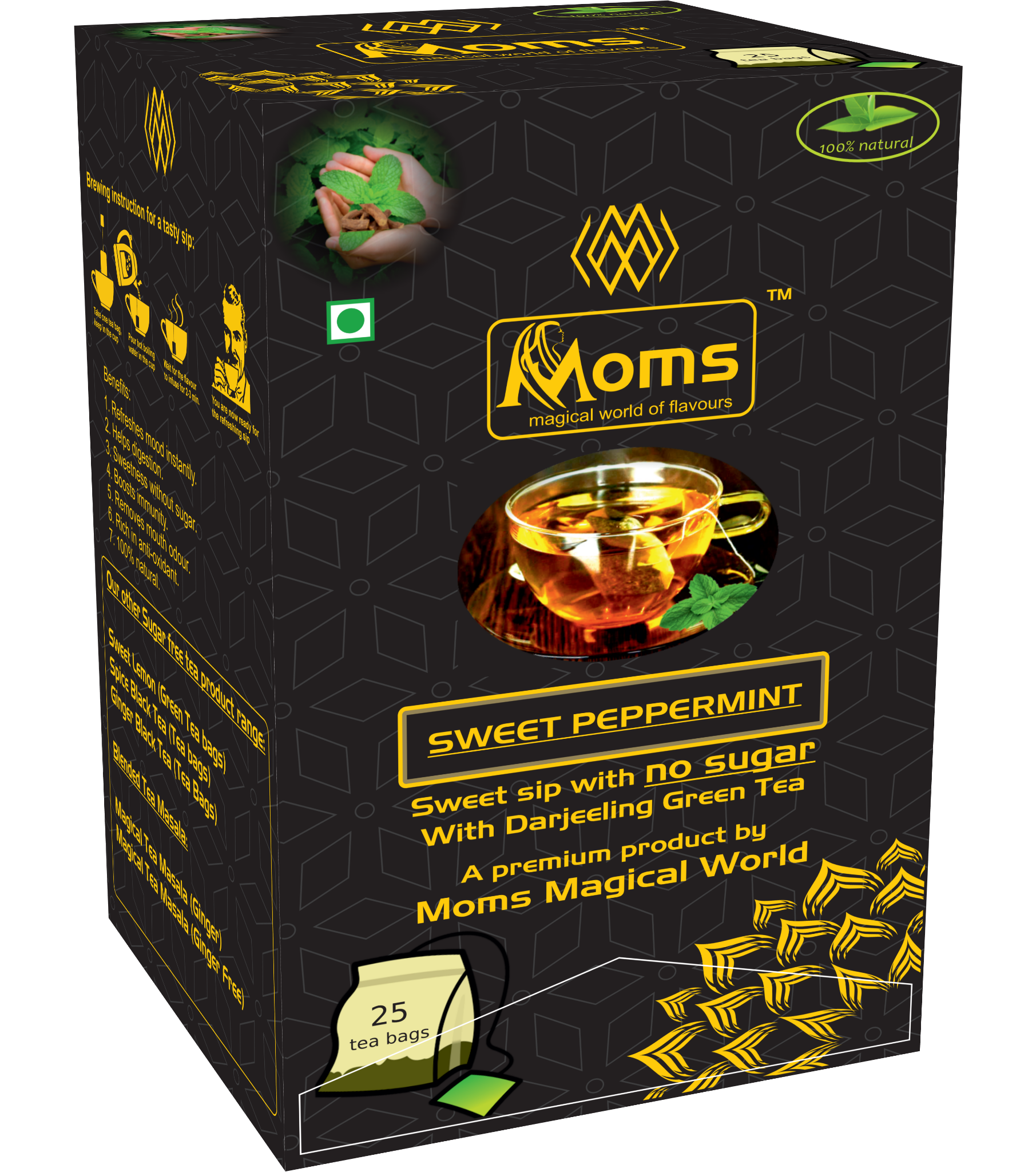 Original Moms Sweet Peppermint Green Tea box